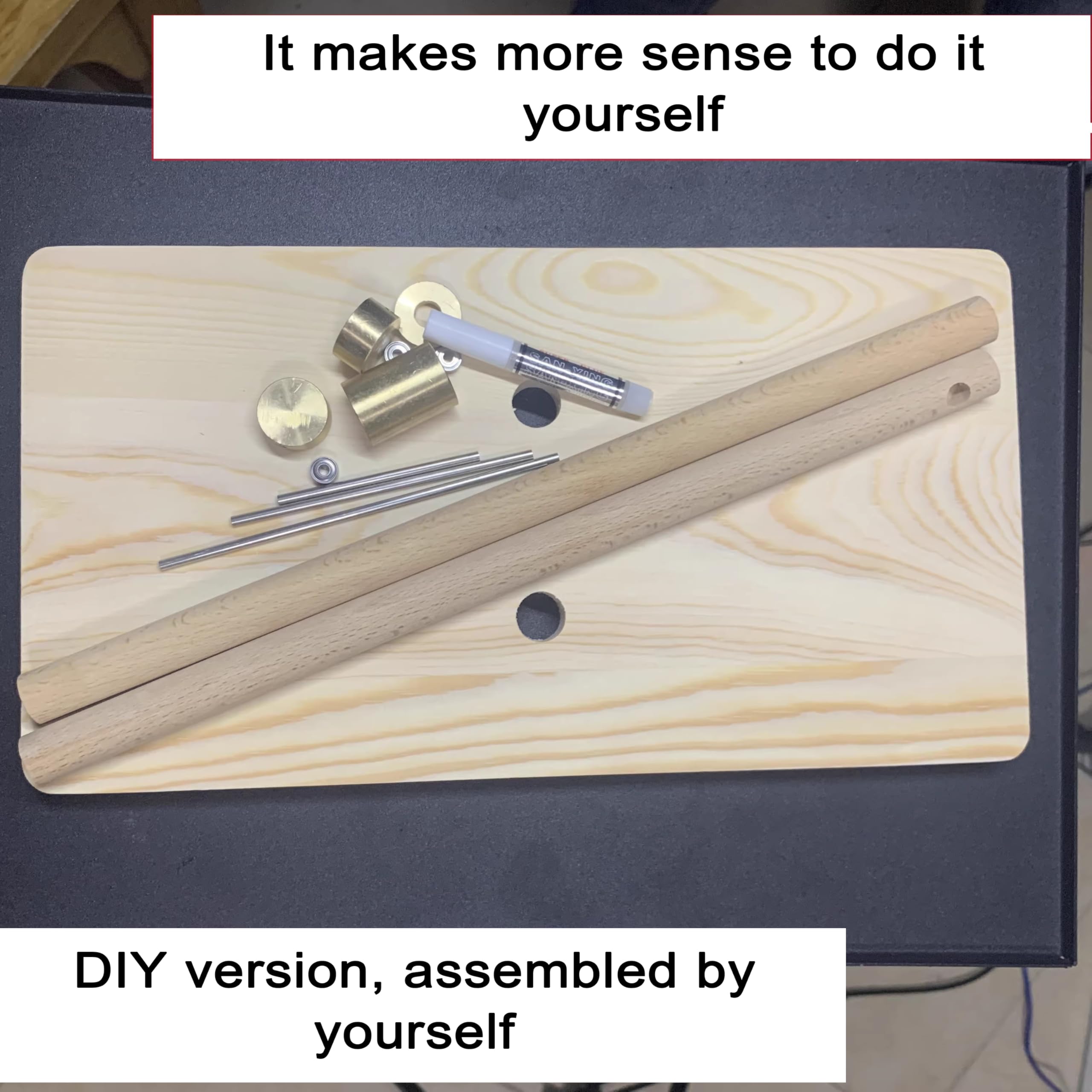 Decoración De Péndulo Doble Caótico De Madera, Adorno De Demostración Física para Armar Usted Mismo, Escultura De Energía Cinética, Juguete De Escritorio con Gold