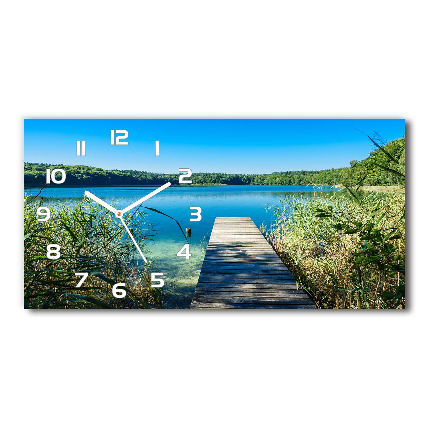 Horloge en verre de sécurité Tulup impression haute définition paysage blanc