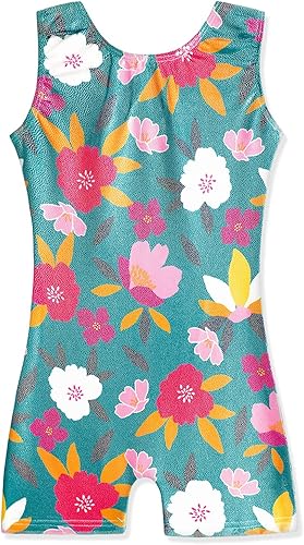 HOZIY Leotardos de gimnasia con pantalones cortos para niñas pequeñas y niños pequeños, maillots de gimnasia, trajes de gimnasia con diseños