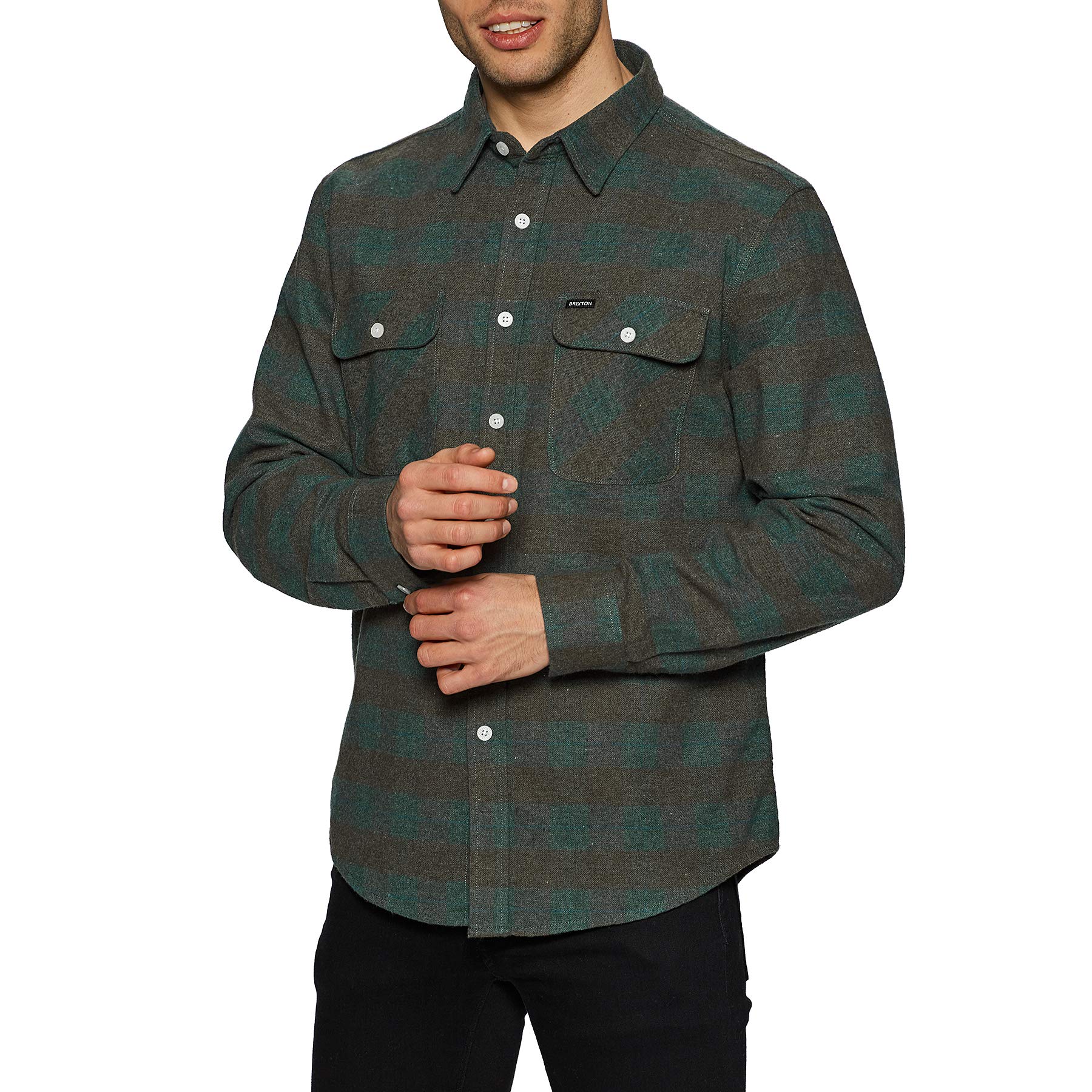 Brixton Men's Ocean Bowery Button Down Shirt, Xl