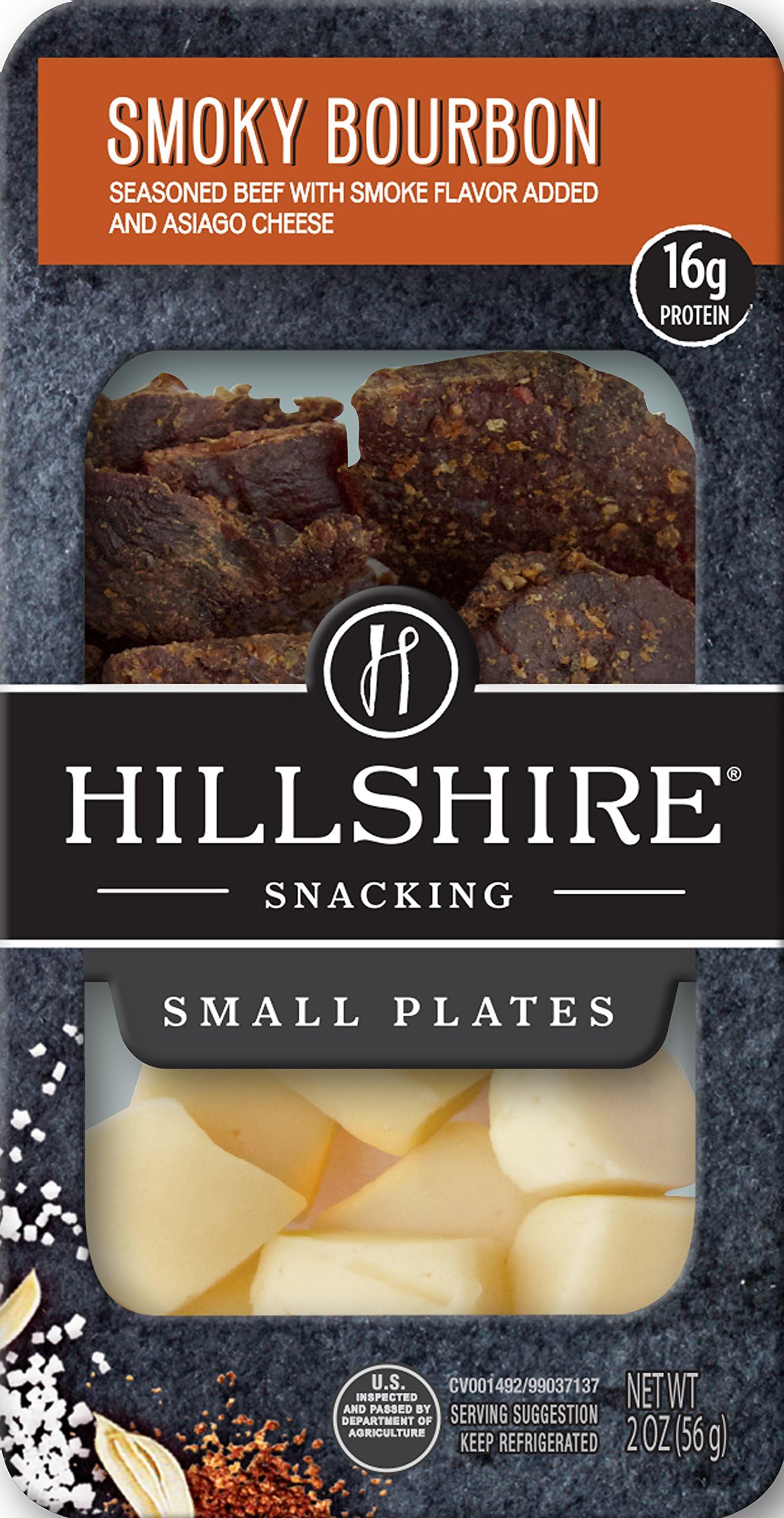 Hillshire Snacking Small Plates, Smoky Bourbon Beef with Asiago Cheese, 2.76 oz