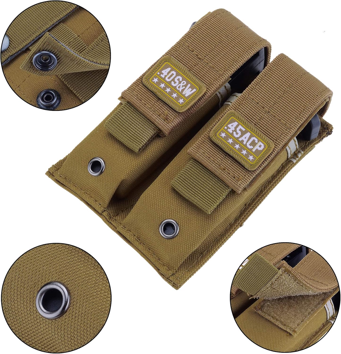 Raiseek Molle Double Pistol Mag Pouch Single and Double Stack Magazine Holster : Everything Else