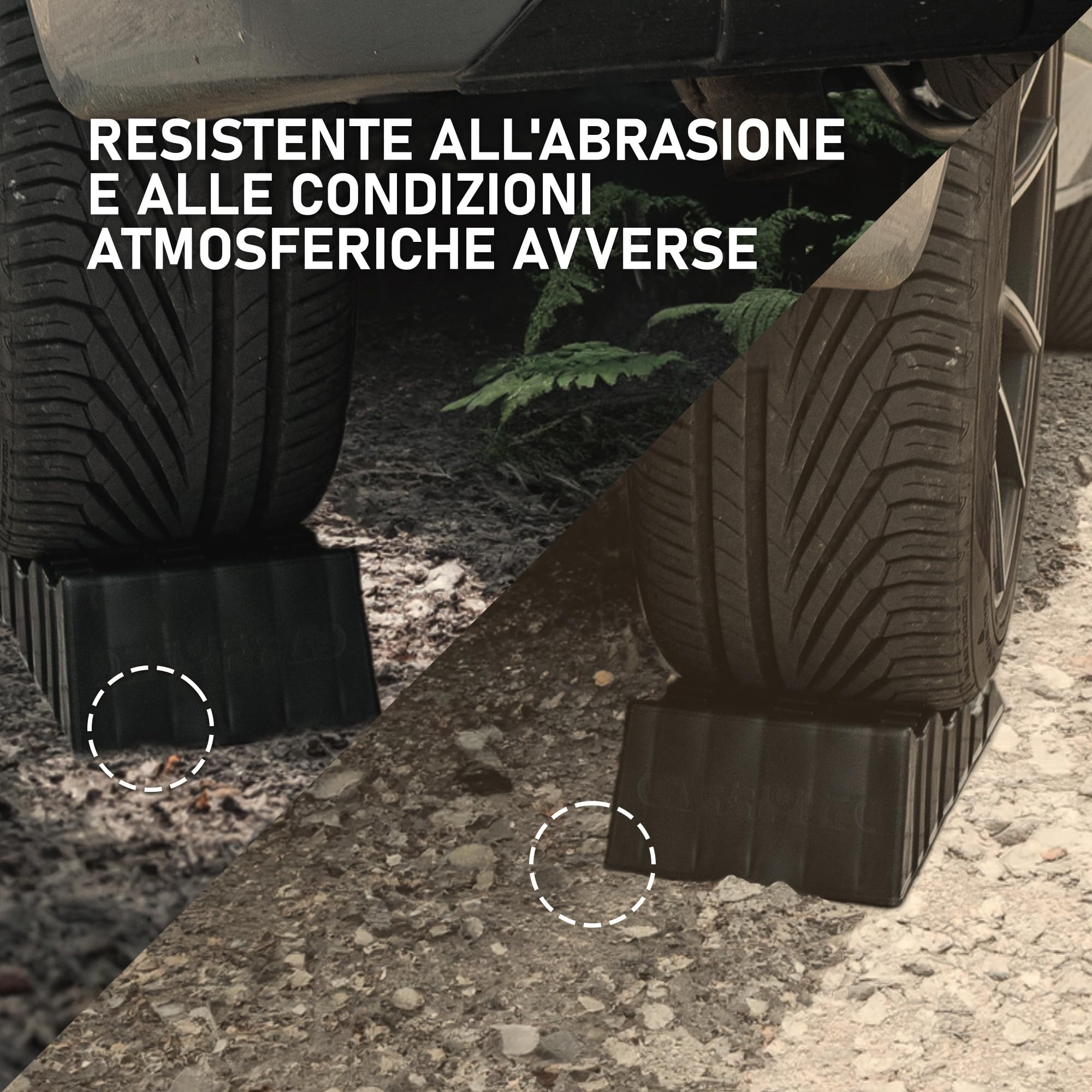 CHROMEMASTER | Rampe per Case Mobili, Camper, Roulotte; Cunei Livellatori Camper; 2 Pezzi in Dotazione | Rampe Livellatrici per Auto; Portata Fino a 4 Tonnellate; Robusto Materiale Plastico