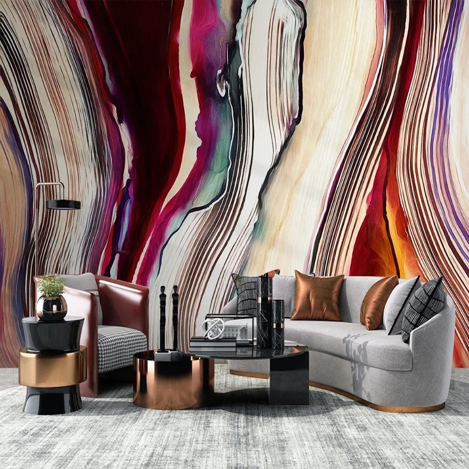 Papier peint personnalisé moderne pour mur de fond TV de salon