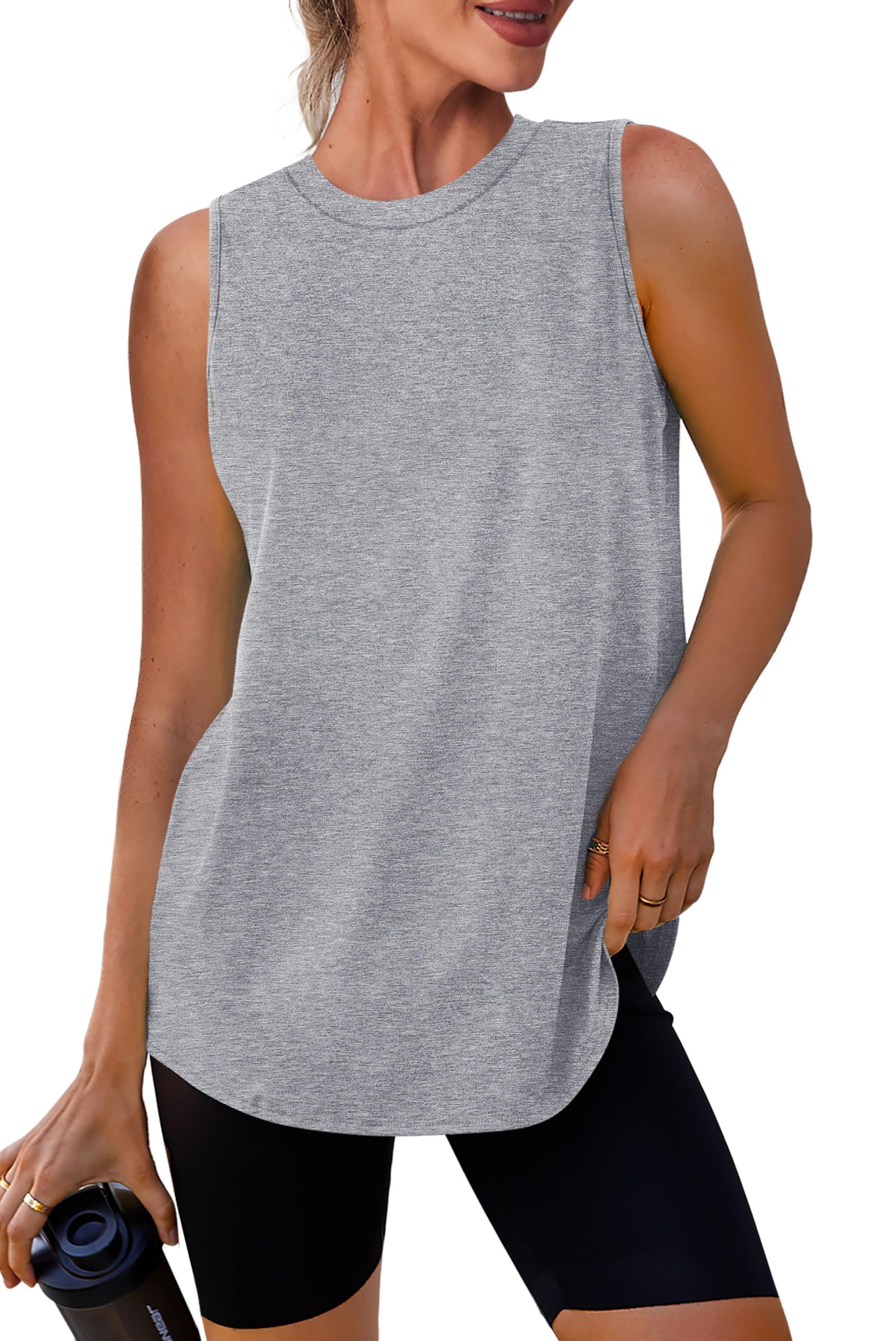 Womens Workout Tank Tops Lightweight Sleeveless Shirts for Women Loose Fit Tops for Athletic Running Tennis Yoga