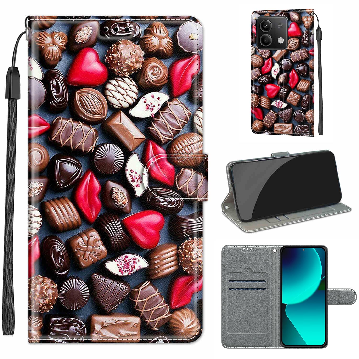 ChoosEU Custodia Portafoglio In Pelle Per Xiaomi Redmi Note 13 5G: Flip Case Con Slot E Supporto, Argent Rose - 3