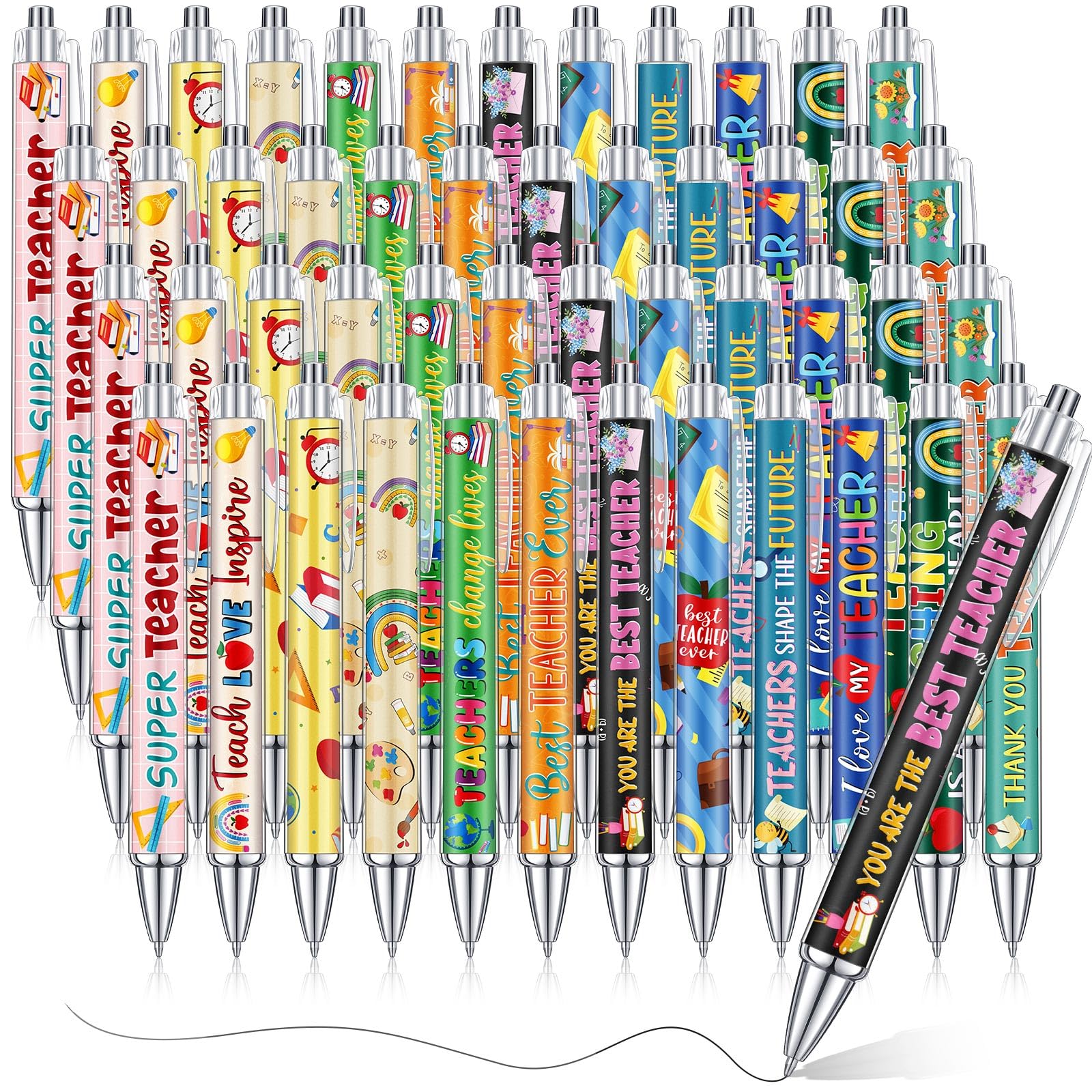 Photo 1 of 48 Pieces Teacher Appreciation Pens Teacher Appreciation Gifts Ballpoint Pens
