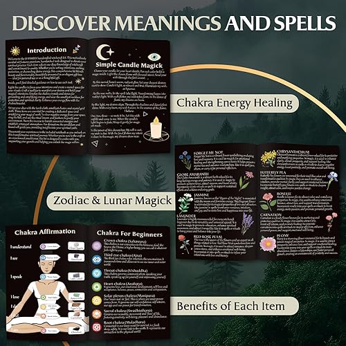 Miniatura 6 de SHYSHINY - Kit de suministros de bruja para hechizos de bruja, paquete de 145 suministros de Wiccan completo y caja de herramientas con piedra de