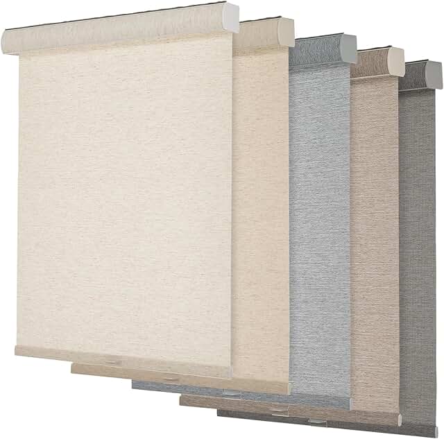 25 White Kitchen Ideas For a Clean and Elegant Space 151 Persilux Light Filtering Roller Shades for Windows,Cordless,Linen Fabric...