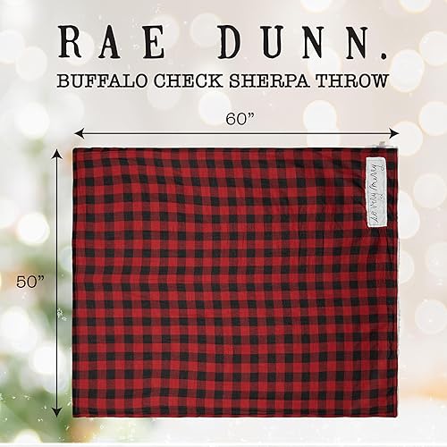 Miniatura 6 de Rae Dunn Manta suave y decorativa para cama o sofá, mantas acogedoras para sofá, manta de felpa suave bordada Merry Merry, 50 x 70 pulgadas