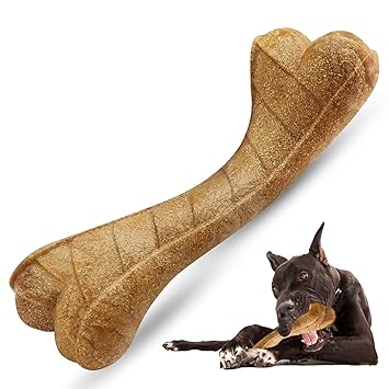 ZUUJNIL Dog Toys for Aggressive Chewers,Natural Wood Flour Indestructible Durable Dog Chew Toys,Tough Dog Bone Toy for Medium Large Breed[Beef Flavor]