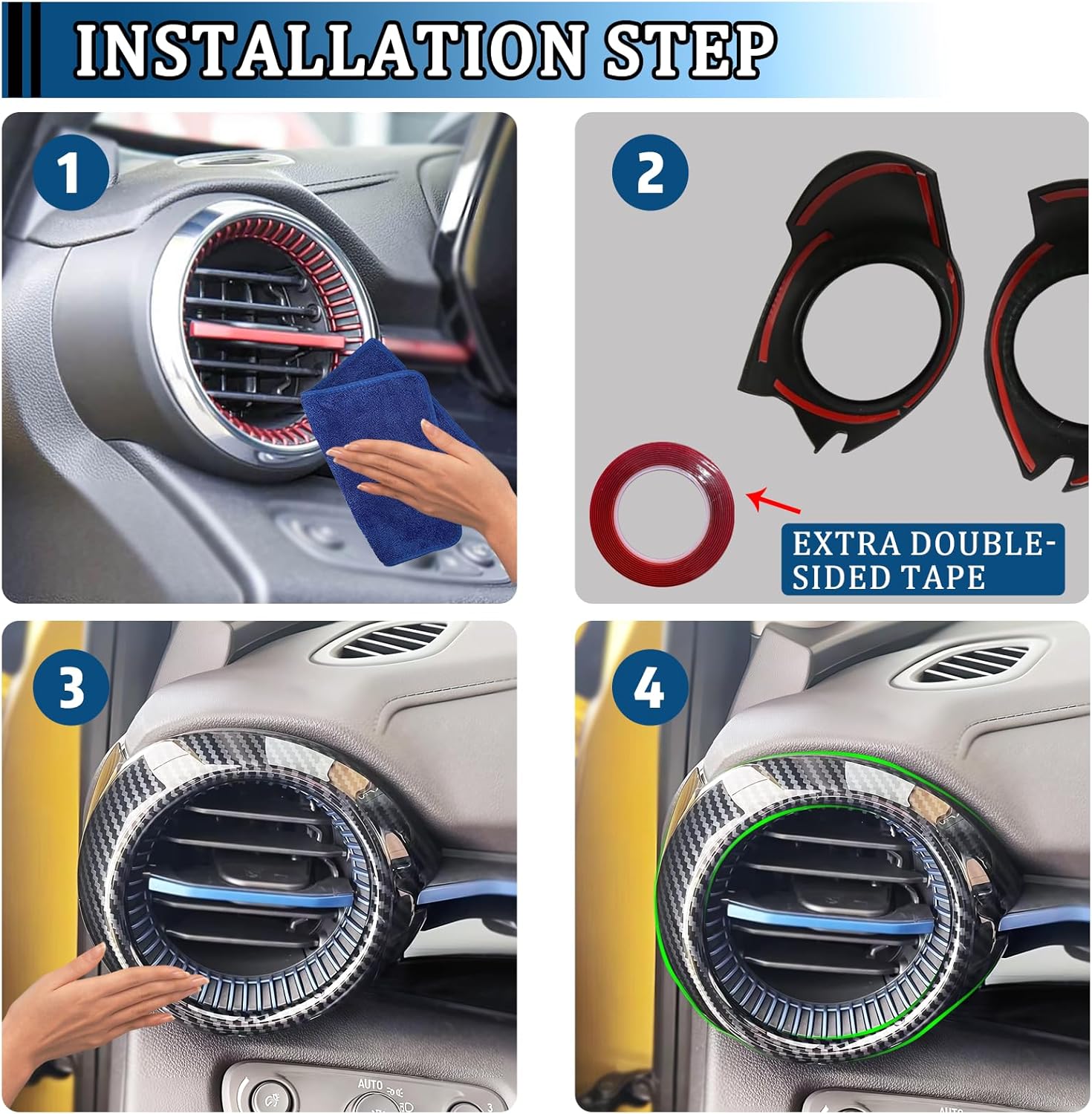 Auto Front Side Air Vent Cover Protection Trim for Trax 2023-2025 Interior Kit Accessories (Pack of 2) (Imitation Carbon Fiber Pattern)