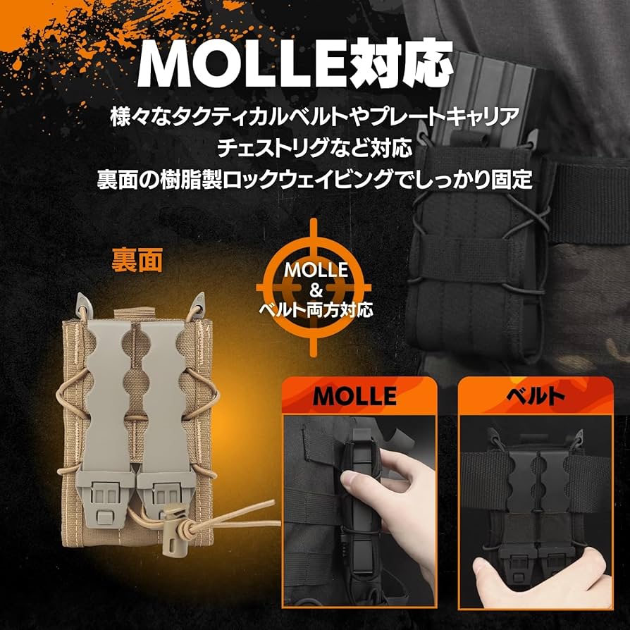 米軍 SDSダブルマガジンポーチ x2点セット AR AK コヨーテブラウン 売りきり] 米軍実物 USMC USMC FireForce ダブルマガジンポーチ