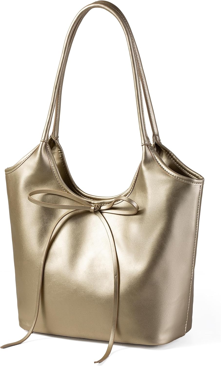 Vintage French Bow Tote Bag Large Capacity Hobo Bag Shoulder Bag Satchel Purse Chic Underarm Bag for Women Girls