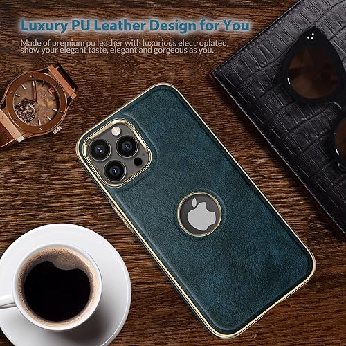 Miniatura 3 de LOHASIC Funda de cuero para iPhone 14 Pro Max compatible con MagSafe, para hombres y mujeres, elegante funda de poliuretano delgada de lujo, agarre