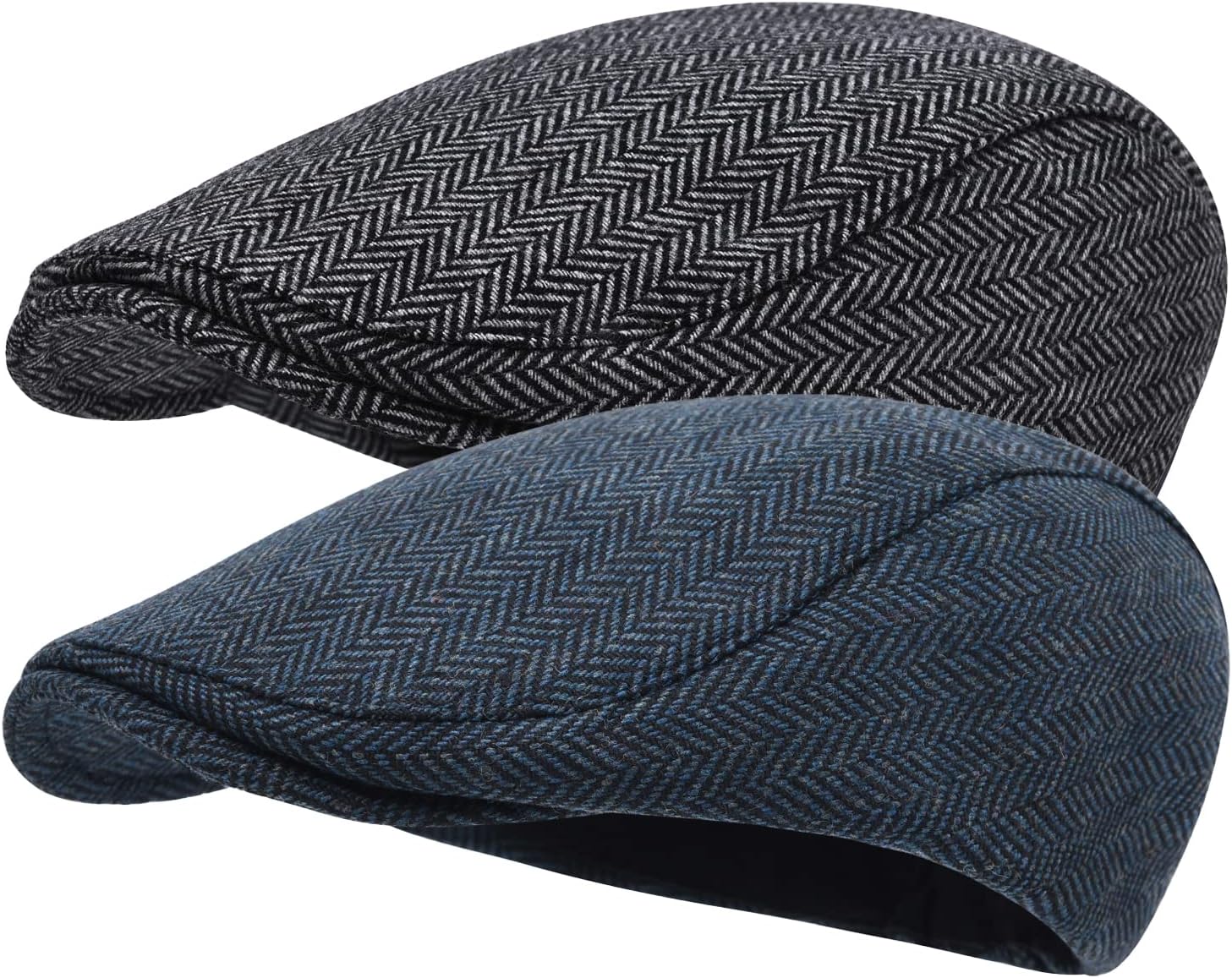 STARANCE 2 Pack Newsboy Hats for Men Wool Blend Ivy Driving Flat Cap