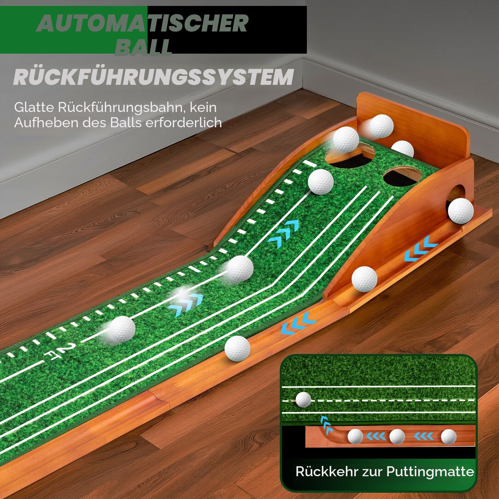 Putting Matte, Minigolf für Zuhause, Golf Putting Matte, Putting Green Indoor, Minigolf, Golfmatte, Indoor Golf