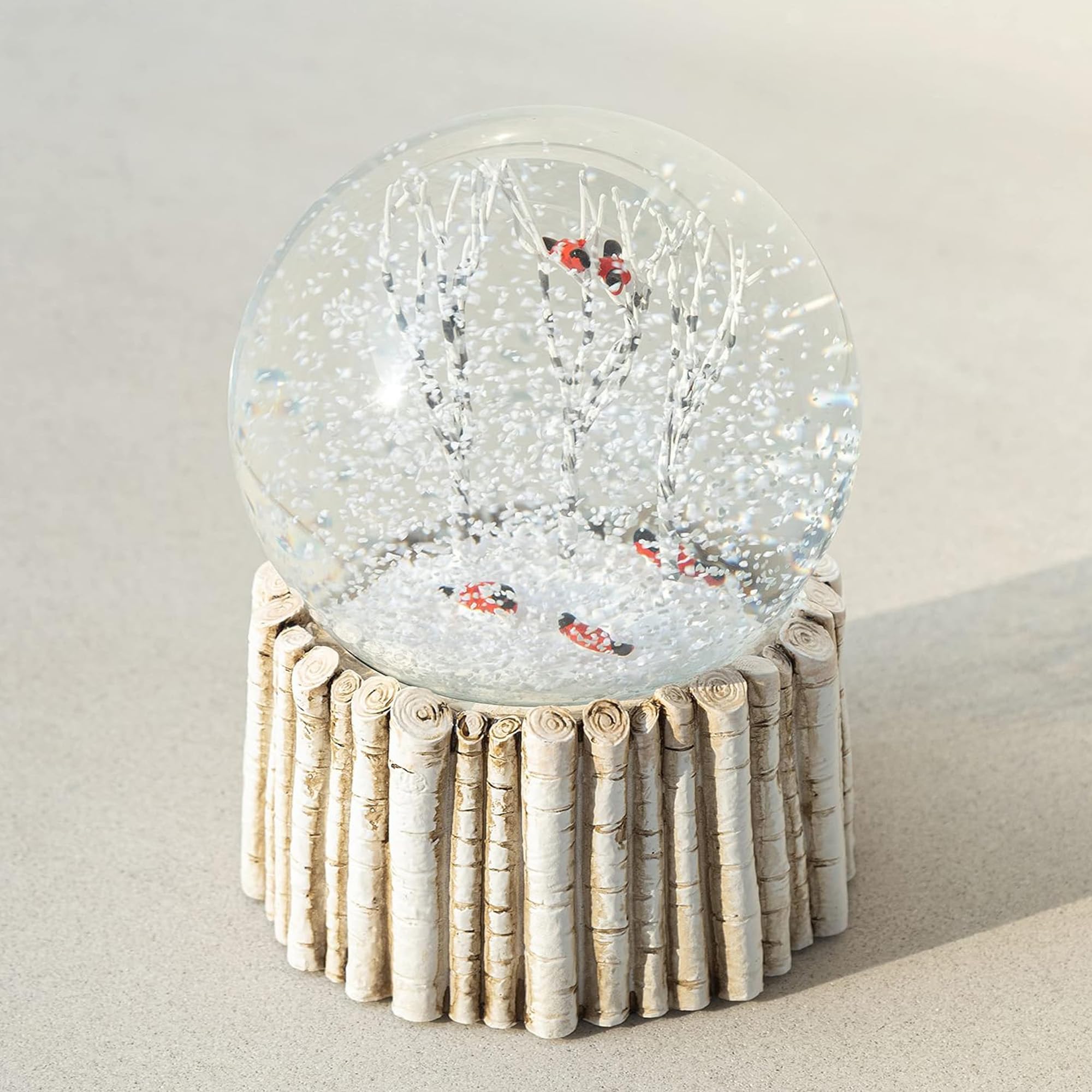 Cardinal Snow Globe for Kids, 100MM Red Bird Christmas Snow Globes for Girls, Animal Snowglobe for Adults Men Birthday Gifts for Halloween Fall Decorations NO Music