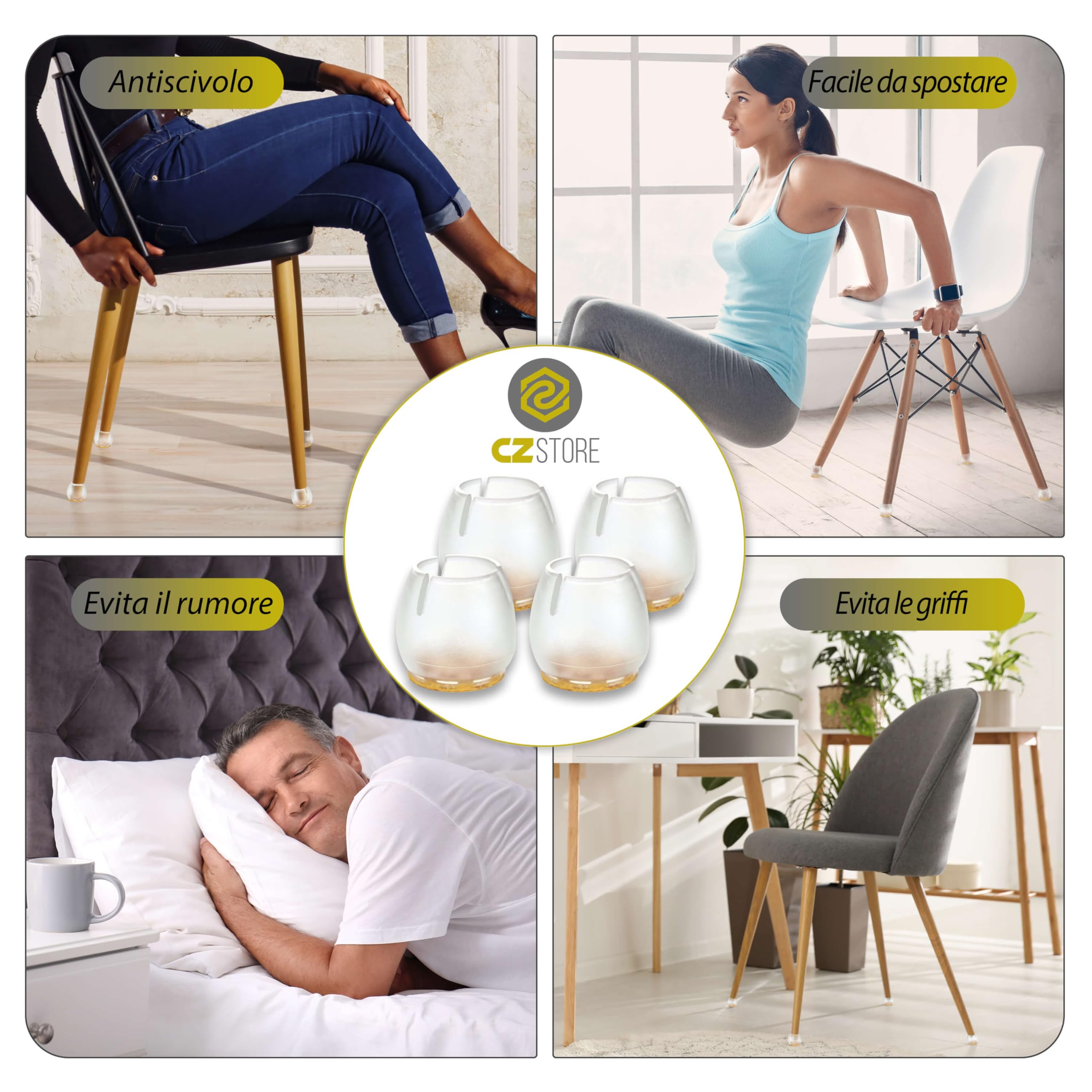 Set di tappi per i piedi della sedia a 4 gambe - Berger Camping