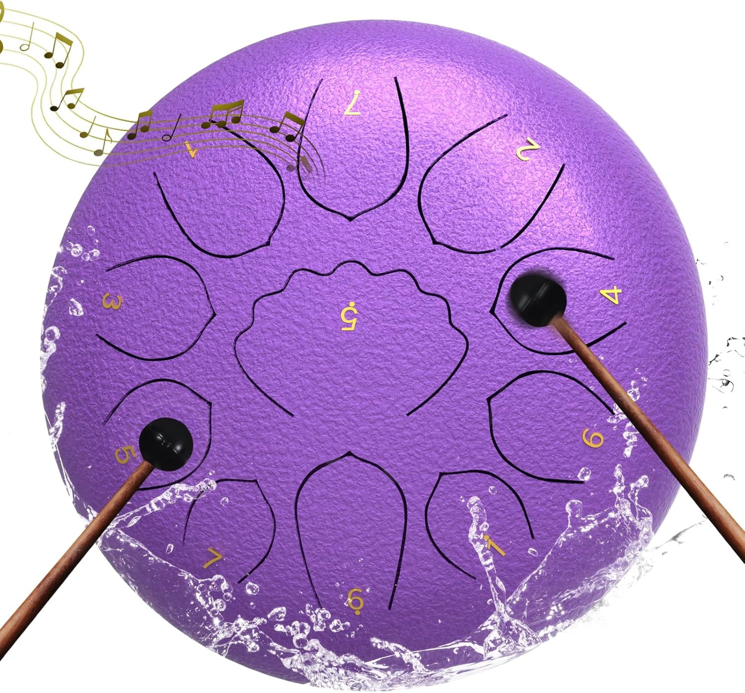 8 Inch Steel Tongue Drum 11 Notes A Major Handpan Drum Portable Rain Drum Outdoor Percussion Instrument with Mallets Finger Picks Carry Bag Music Book Beginner Yoga Meditation Gift