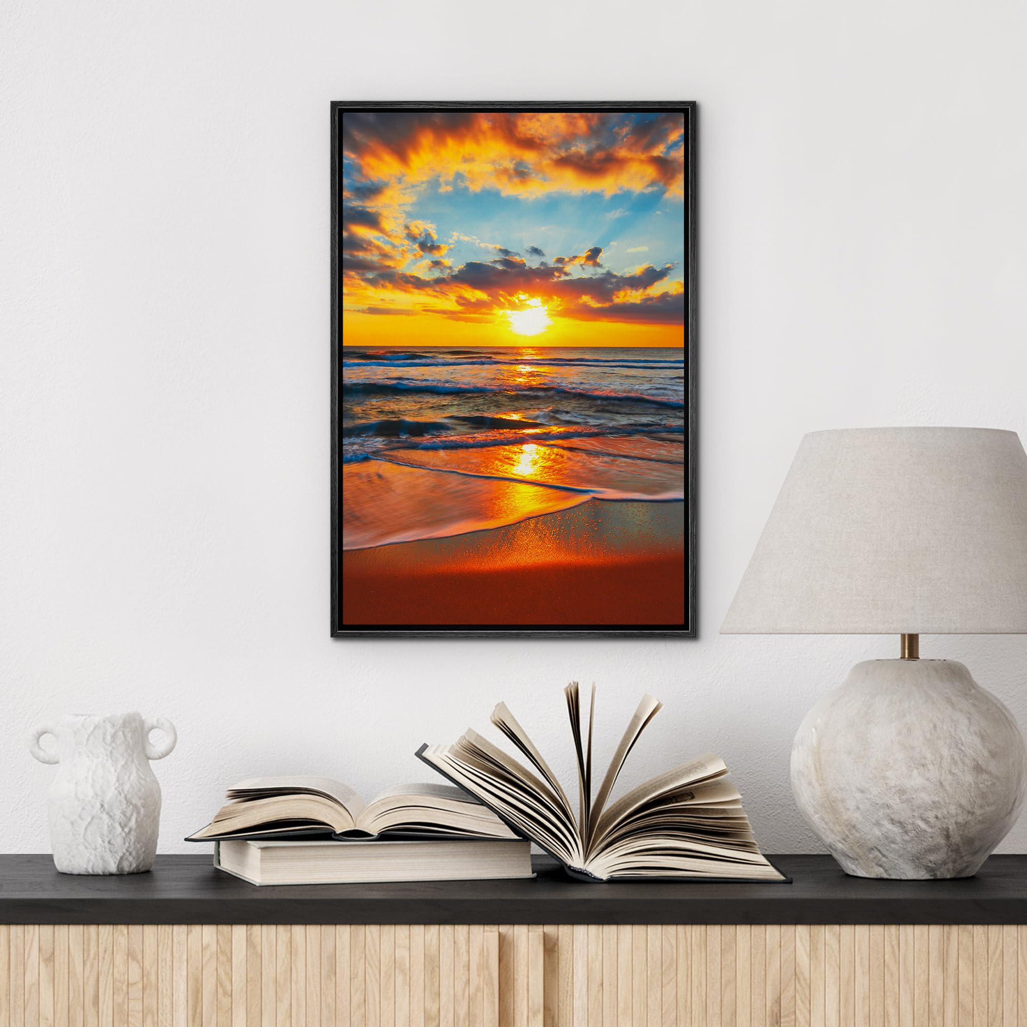 Amazon.com: wall26 Framed Canvas Print Wall Art Vibrant Ocean