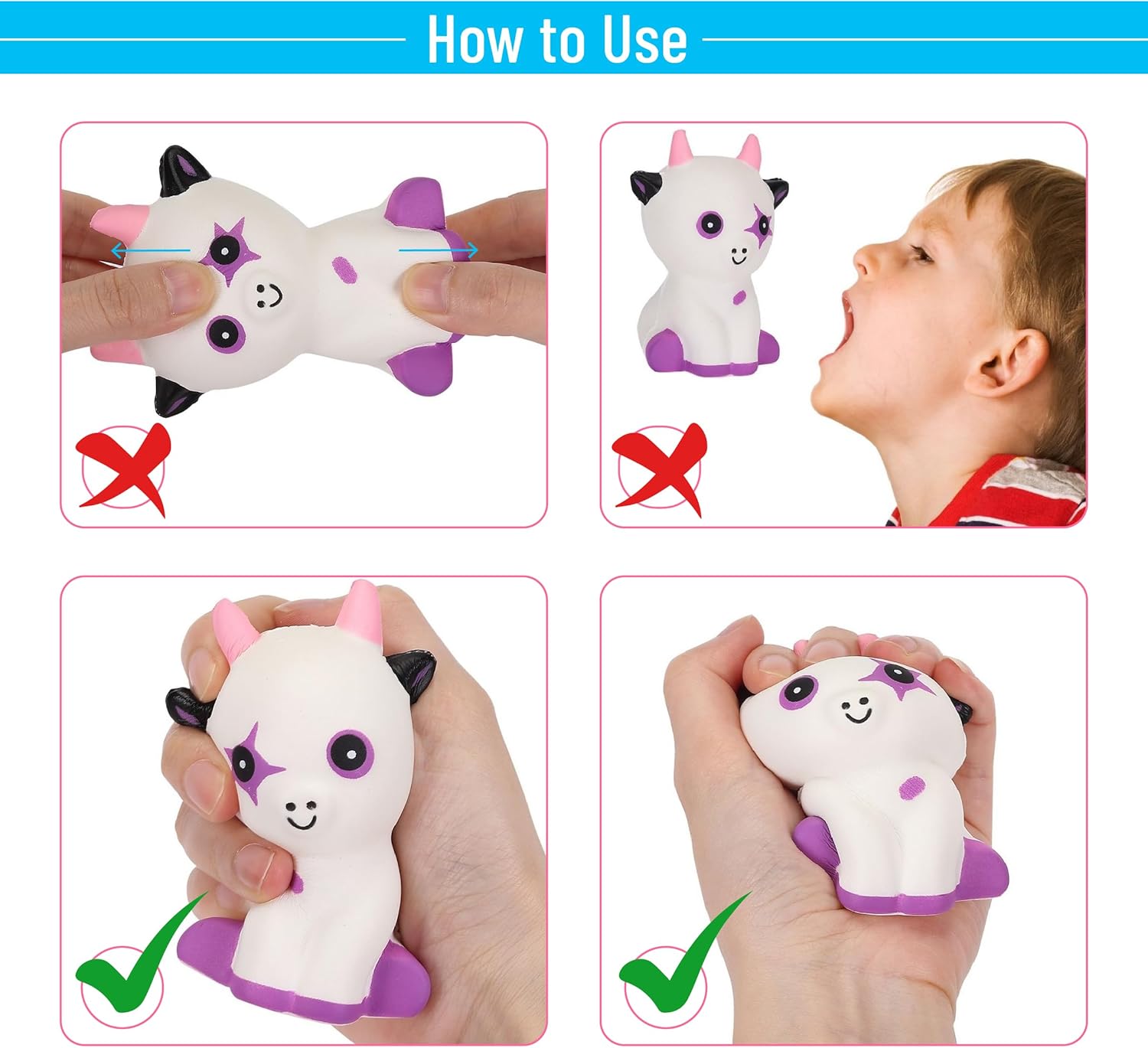 Mr. Pen Jumbo Squishies Slow Rising, 4 Pack, Squishy Animals, Squeeze Toys for Kids