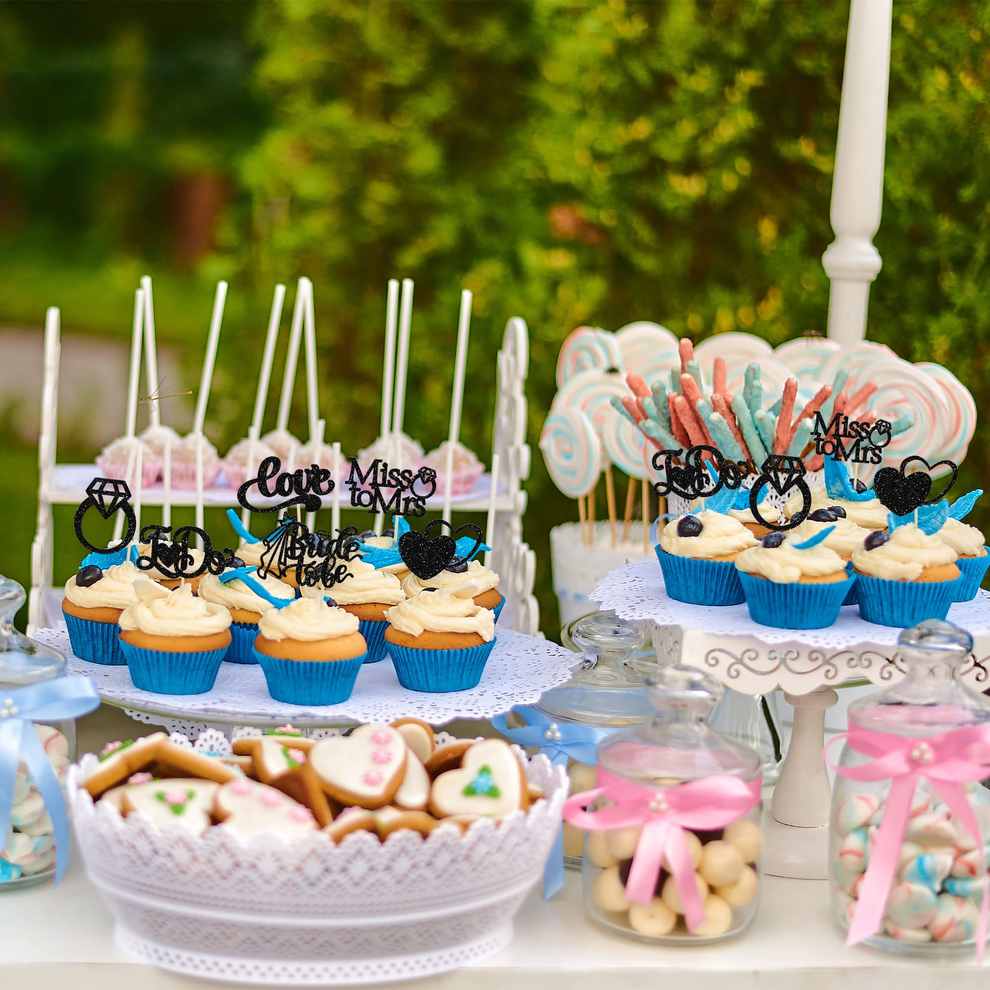 Gyufise Cupcake-Topper 'Bride To Be' Mit Glitzer – 25 Stück, Silber, Für Hochzeit, Verlobung & Brautparty
