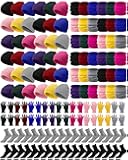 148 Pcs Bulk Winter Beanies Hat Gloves Scarf Sock for Men Women for Homeless Care Gift Charity Donation(Bright Colors)