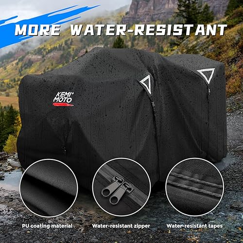 Miniatura 3 de KEMIMOTO Cubierta universal para ATV 300D 4 ruedas con correas resistentes al viento, cubierta resistente al agua, compatible con Polaris Sportsman