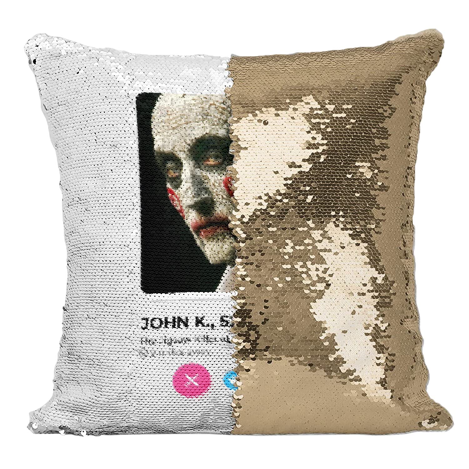 Coussin Sequin Doré John K Jigsaw pour déco salon cinéma