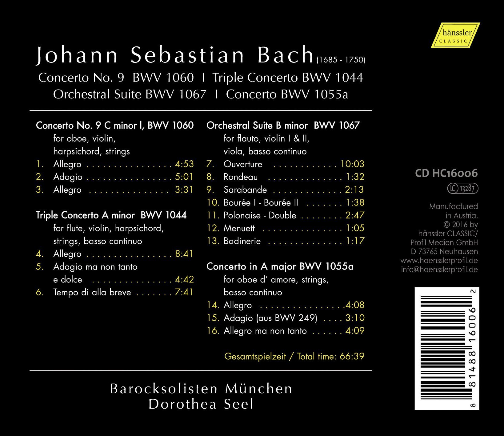 Bach: Works For Strings