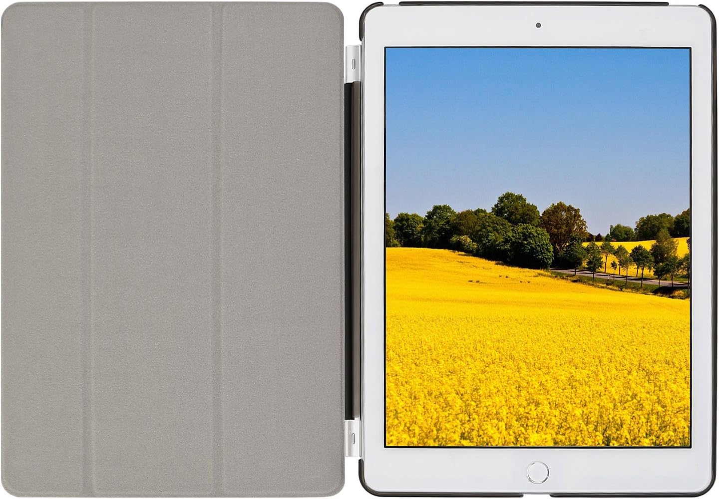 BESDATA Ultra Thin Magnetic Smart Cover [Wake/Sleep Function]& Translucent Back Case for 2014 iPad Air 2 + Screen Protector + Cleaning Cloth + Stylus (Black)