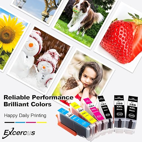 Miniatura 8 de Cartucho de tinta de repuesto compatible para Canon PGI-280 XXL CLI 281 compatible con Canon Pixma TR7520 TR8520 TS6120 TS6220 TS6320 TS8120 TS8220