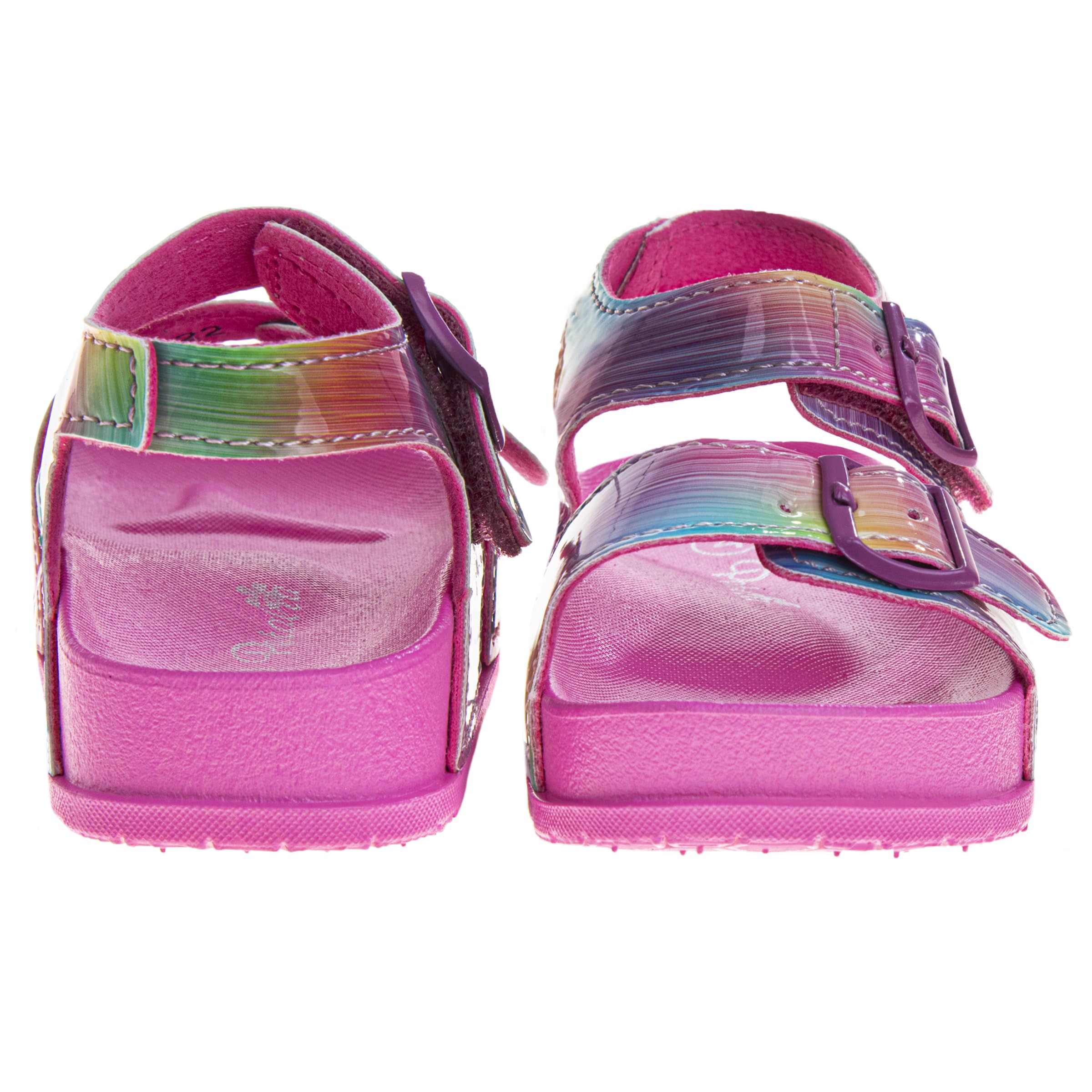 JOSMO Baby Infant Girl Sandals Open Toe, Fuchsia Multi, 4