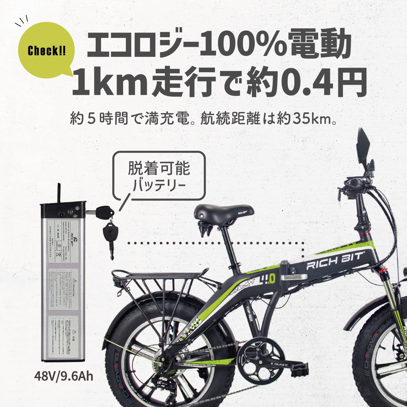 RICH BIT TOP-016 電動バイク電動アシスト折りたたみ自転車 RICH BIT TOP 016 フル電動自転車