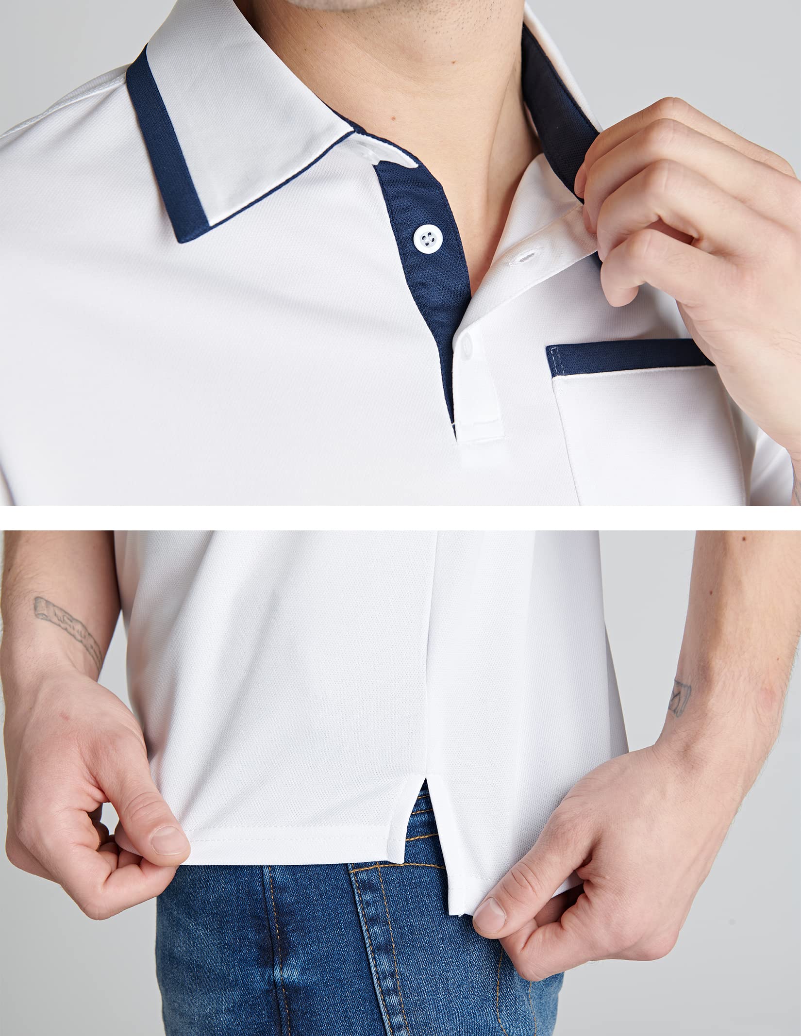 Liberty Imports Dry Fit - Polos de Manga Corta para Hombre (3 Unidades)