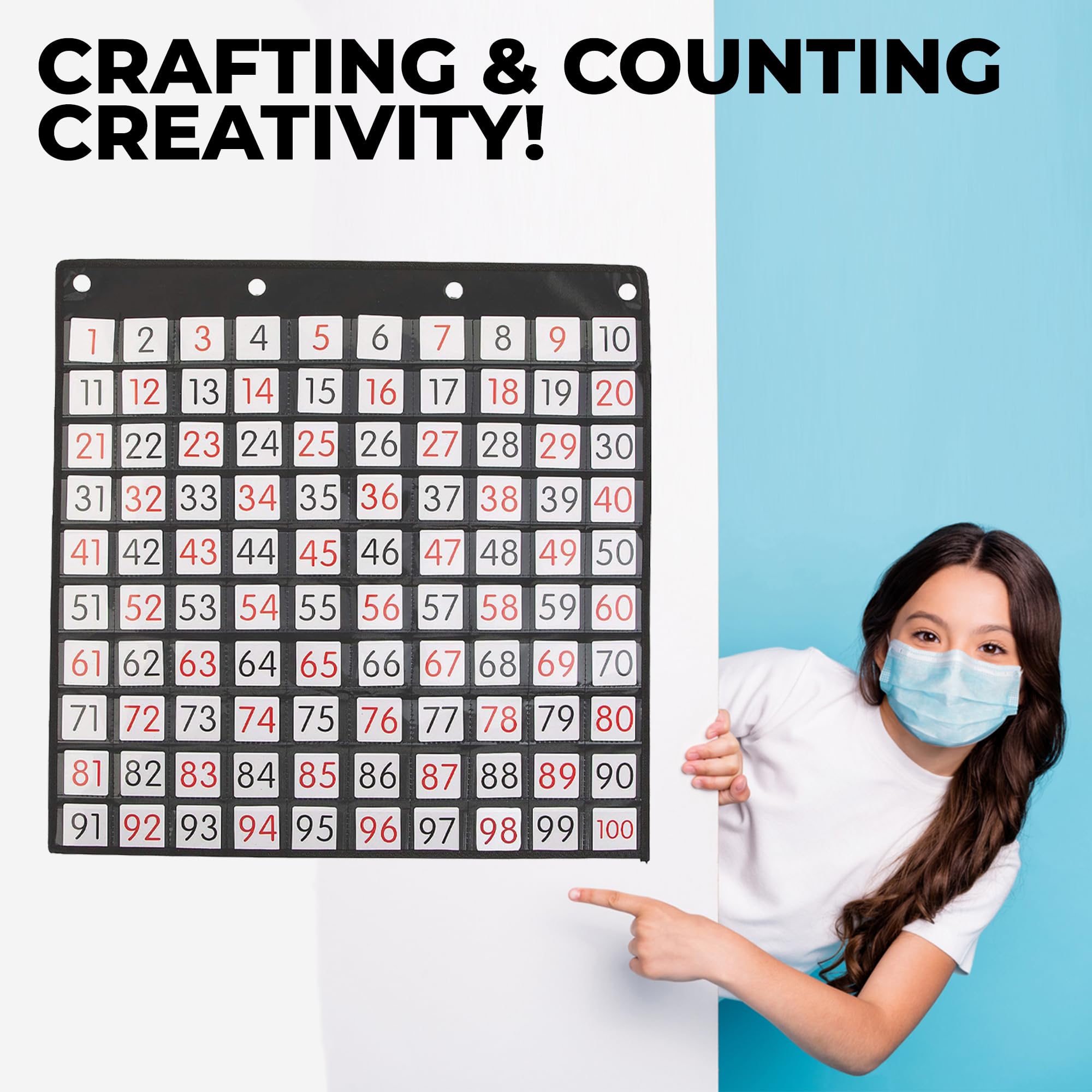Count to 100 Pocket Chart - 101 Pieces - Educational and Learning Activities for Kids - Image 4
