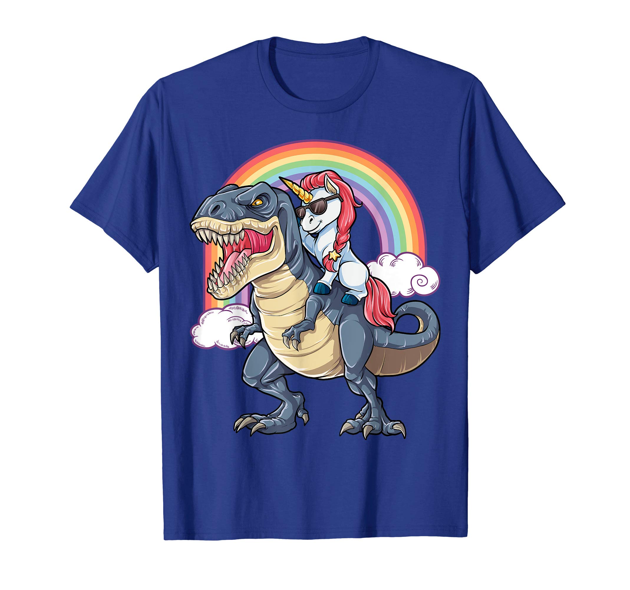 Snapklik.com : Unicorn Riding T Rex Shirt Dinosaur Boys Girls Kids Gift Men