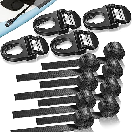 4Pcs Kayak Seat Clips Replacement & 8Pcs Straps, Kayak Seat Belt Clips,...