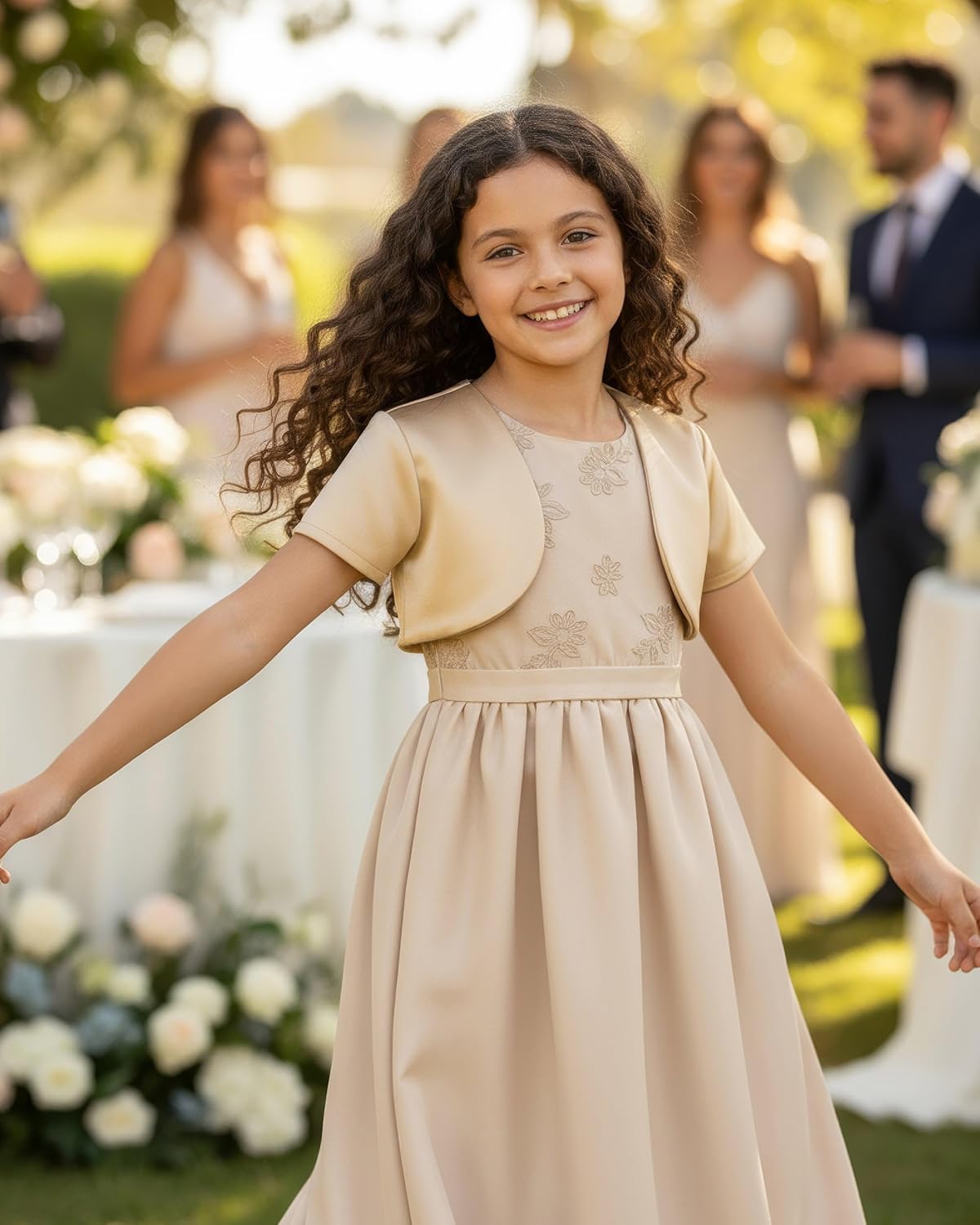 BlackButterfly Kids Satin Short Sleeve Bolero Childrens Girls Shrug - Image 6