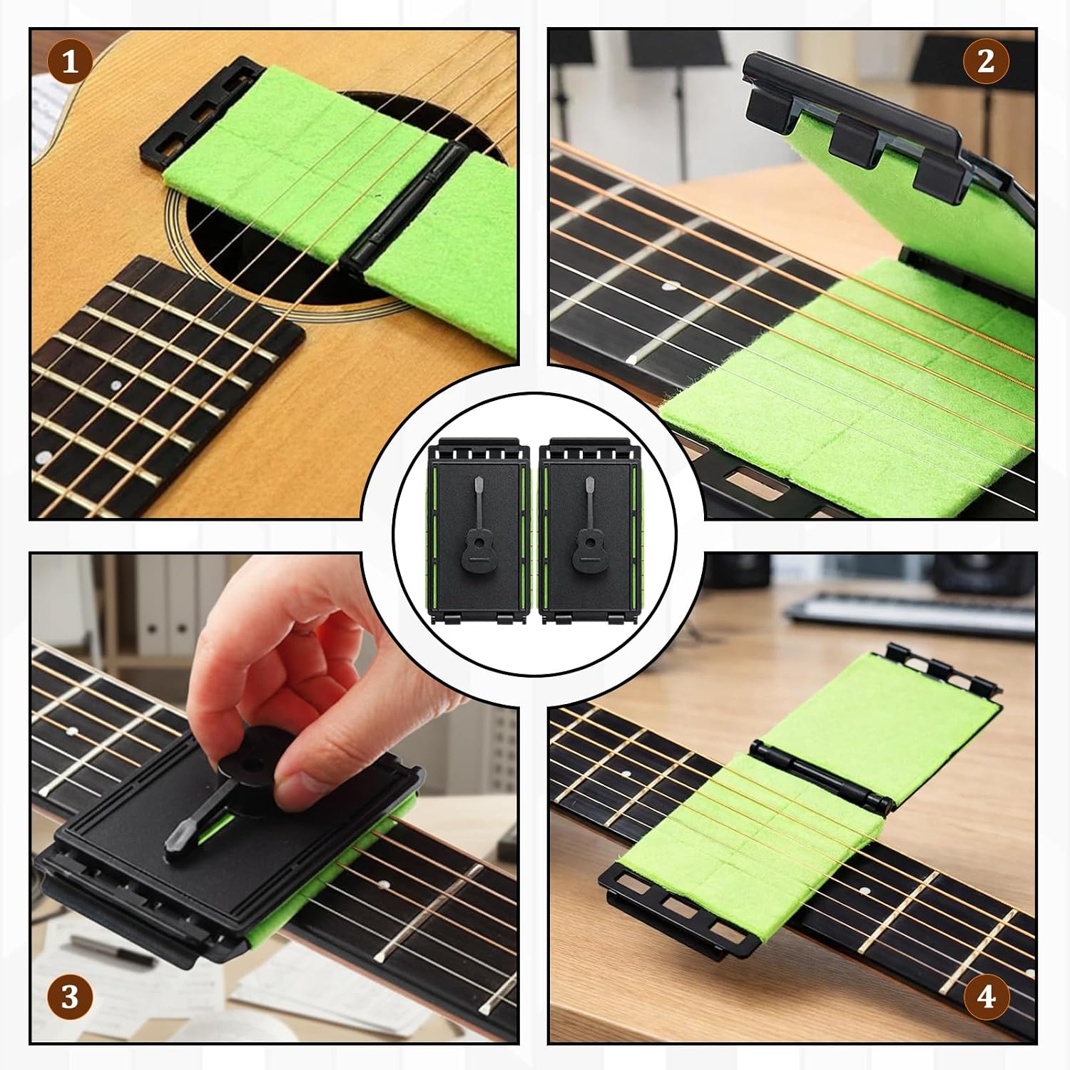 2 PCS Fret Floss Guitar Cleaner, Instrument Maintenance Tool, Quick String Cleaning for Performances, Portable Fretboard Care Kit for Traveling Musicians