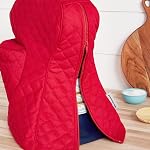 KITCHENAID Housse de mélangeur à tête incrustée avec poche de rangement, matelassée 100% Coton, 14.4"x18"x10", Passion Rouge