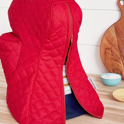 Vista 49 de KITCHENAID Funda ajustable para batidora de pie inclinable con bolsillo de almacenamiento, acolchada 100% algodón, 14.4 x 18 x 10 pulgadas, rayas