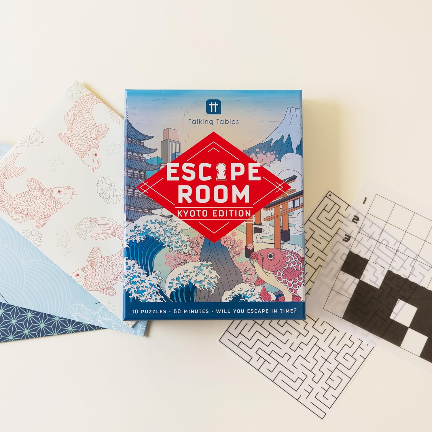 Talking Tables Host Your Own Escape Room Game Kyoto Edition for Family Games Night, Birthday, Holidays, and Team Building - Interactive Puzzle Adventure for 2-6 Players, Ages 14+