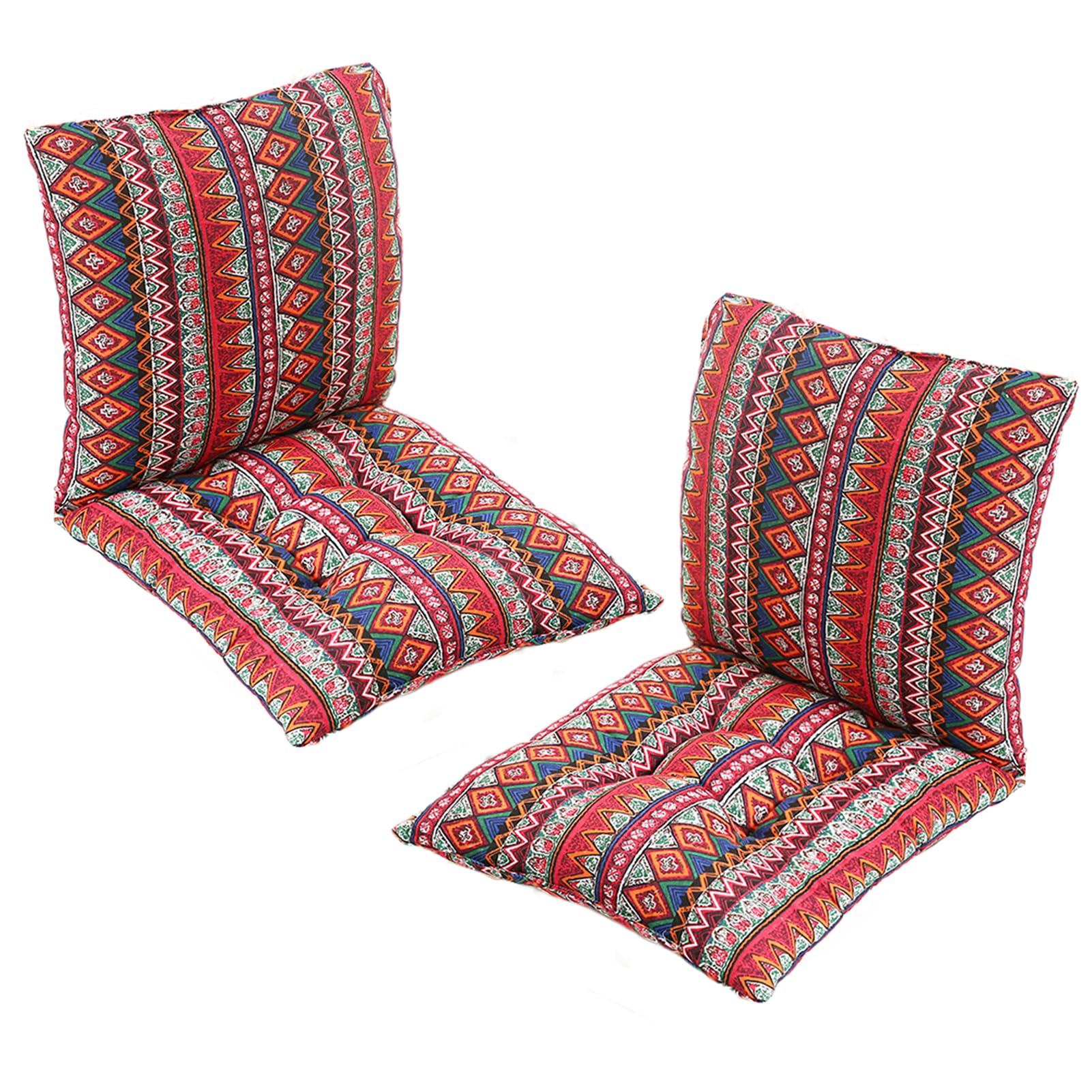 GOZYLA Set Of 2 Garden Chair Cushions With Back Cushion 45 X 90 X 8cm High Back Cushion Chair Cushion for Outdoors and Indoors(Rot)
