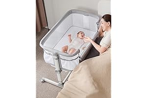 besrey Baby Bassinet Bedside Sleeper, Extra Wide Baby Bed