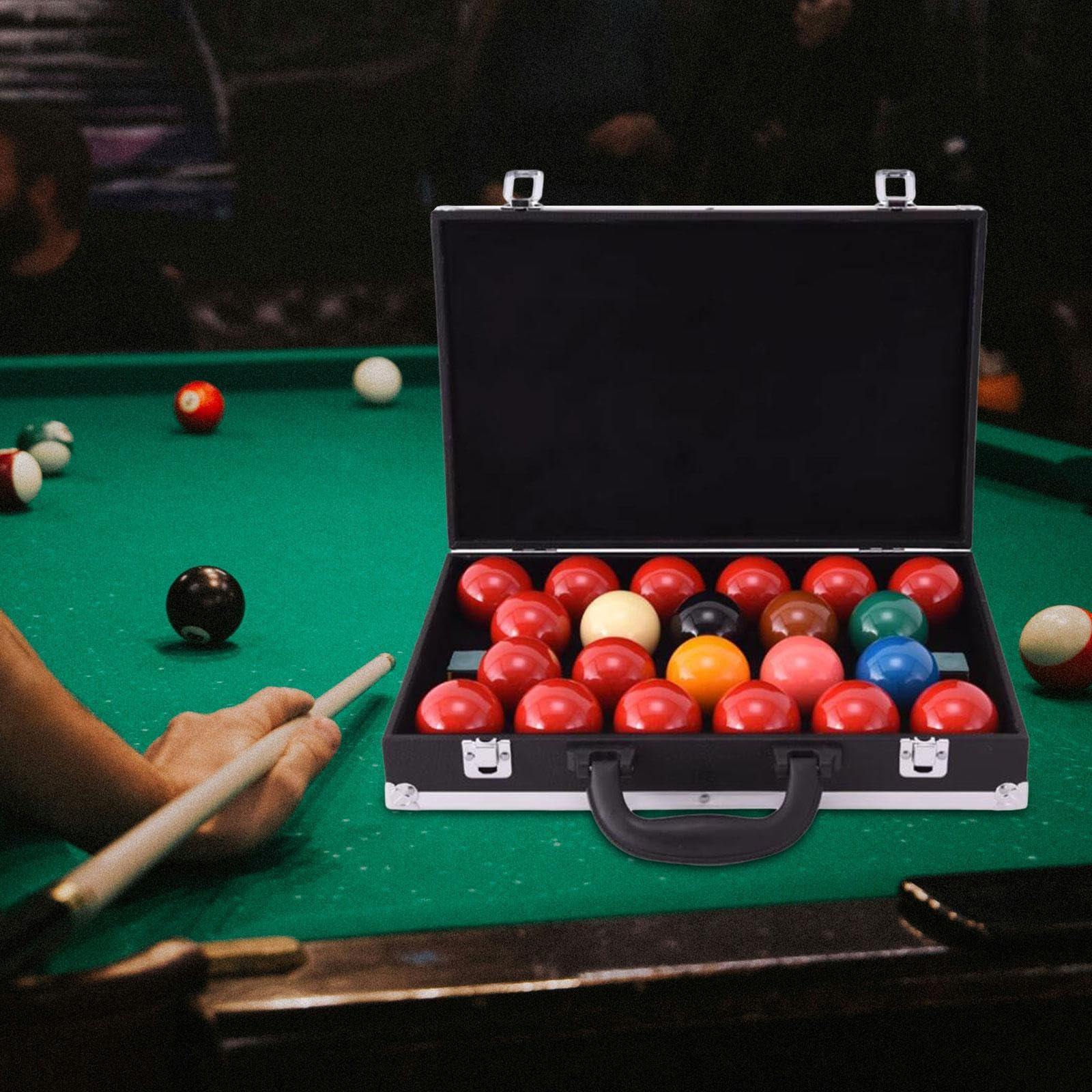 Caja de Almacenamiento de Bolas Billar, portátil, Suave y Acolchada, Ligera, Organizador Equipos, contenedor para Viajes en Interiores, Estuche Transporte para Piscina, Accesorios,