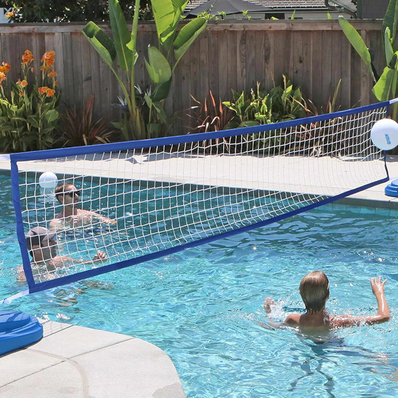 Pool Volleyball Net Replacement, Heavy Pool Volleyball Net 3x15ft for Inground Pools for Garden, Water Games, Outdoor