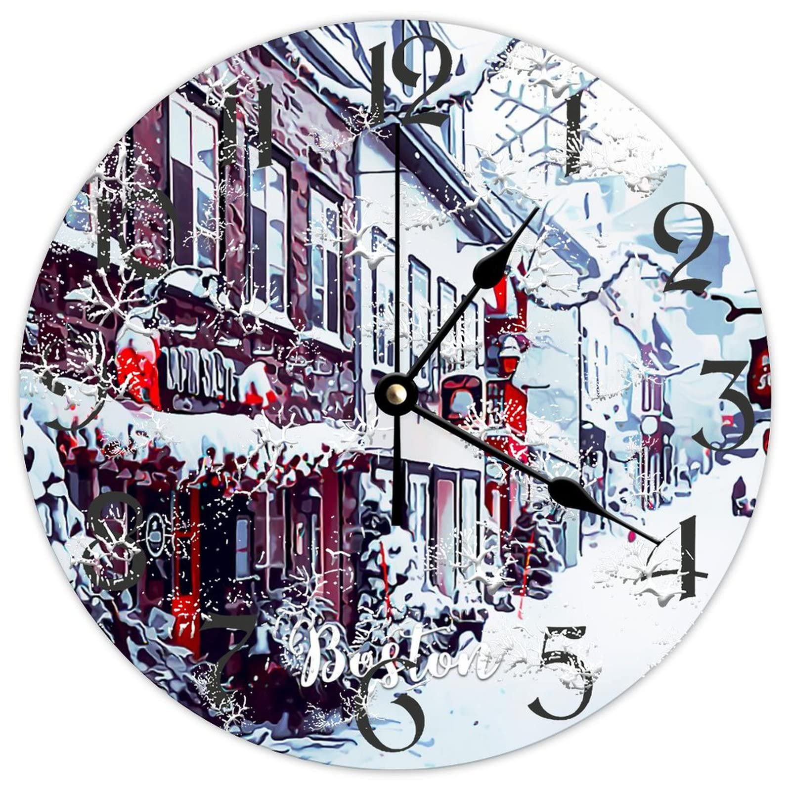 Horloge ronde en bois Boston City une idée cadeau de ferme idéale