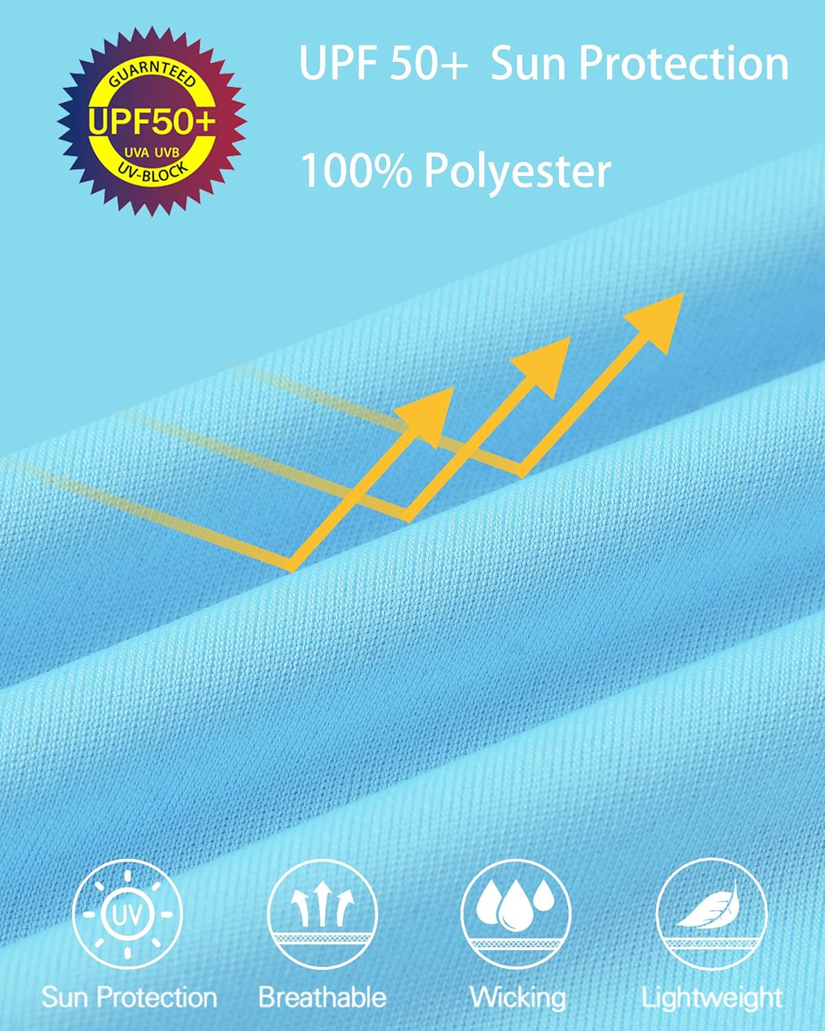 Boys Rash Guard Swim Shirt Long Sleeve, UPF 50+ Youth UV Sun Protection Shirts, Kids Quick Dry Water Rashguard for Surf Beach - Image 6